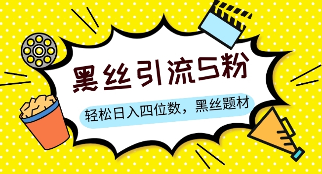 S粉变现，轻松日入四位数，黑丝题材+情感话术【揭秘】-淘金日记