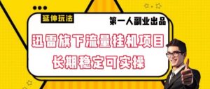 迅雷旗下流量挂机项目，长期稳定可实操【揭秘】-淘金日记