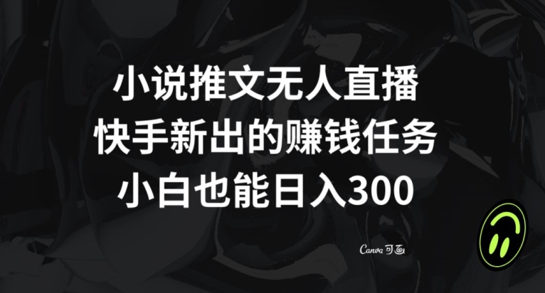 小说推文无人直播，快手新出的赚钱任务，小白也能日入300+【揭秘】-淘金日记