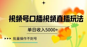 视频号囗播视频直播玩法，单日收入5000+，批量操作不封号【揭秘】-淘金日记