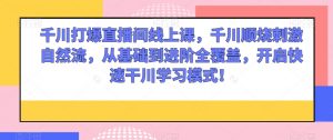 千川打爆直播间线上课，千川顺烧刺激自然流，从基础到进阶全覆盖，开启快速干川学习模式！-淘金日记