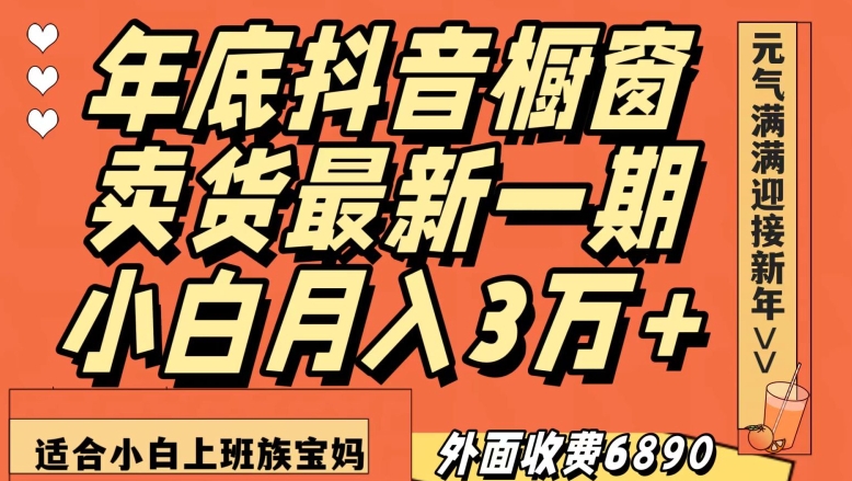 外面收费6890元年底抖音橱窗卖货最新一期,小白月入3万,适合小白上班族宝妈【揭秘】-淘金日记