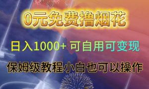0元免费撸烟花日入1000+可自用可变现保姆级教程小白也可以操作【仅揭秘】-淘金日记