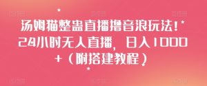 汤姆猫整蛊直播撸音浪玩法!24小时无人直播,日入1000+(附搭建教程)【揭秘】-淘金日记