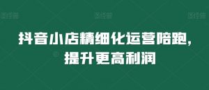 抖音小店精细化运营陪跑，提升更高利润-淘金日记