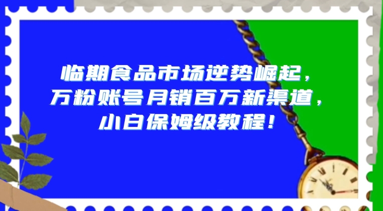 临期食品市场逆势崛起,万粉账号月销百万新渠道,小白保姆级教程【揭秘】-淘金日记
