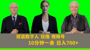 Ai生成双语数字人狂撸视频号,日入700+内附251G素材【揭秘】-淘金日记