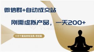 十万个富翁修炼宝典之8.微信群+自动成交站，刚需虚拟产品，一天200+-淘金日记