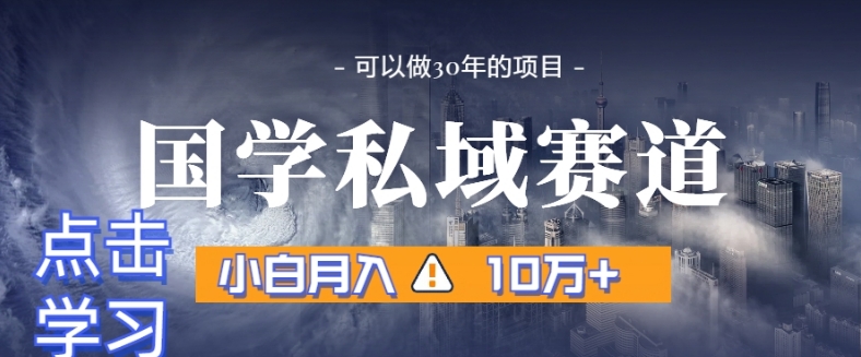 暴力国学私域赛道,小白月入10万+,引流+转化完整流程【揭秘】-淘金日记