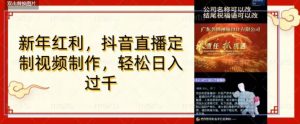 年底风口项目，定制视频直播变现，日入1000加，会打字就行【揭秘】-淘金日记