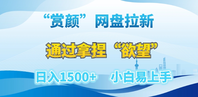 “赏颜”网盘拉新赛道,通过拿捏“欲望”日入1500+,小白易上手【揭秘】-淘金日记