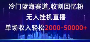 冷门蓝海赛道，收割回忆粉，无人挂机直播，单场收入轻松2000-5w+【揭秘】-淘金日记