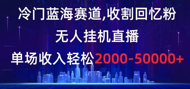 冷门蓝海赛道，收割回忆粉，无人挂机直播，单场收入轻松2000-5w+【揭秘】-淘金日记
