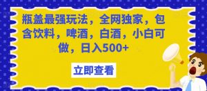 瓶盖最强玩法，全网独家，包含饮料，啤酒，白酒，小白可做，日入500+【揭秘】-淘金日记