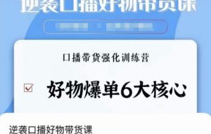 逆袭·口播好物带货课,好物爆单6大核心,口播带货强化训练营-淘金日记