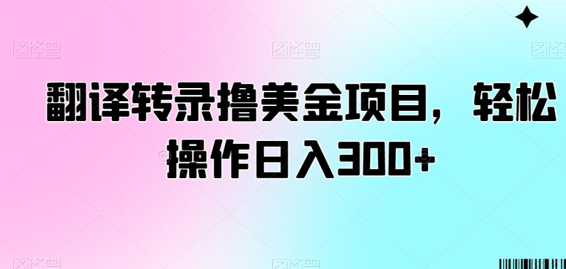 翻译转录撸美金项目,轻松操作日入300+【揭秘】-淘金日记