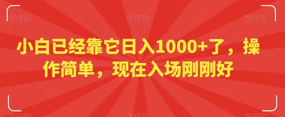 小白已经靠它日入1000+了，操作简单，现在入场刚刚好【揭秘】-淘金日记
