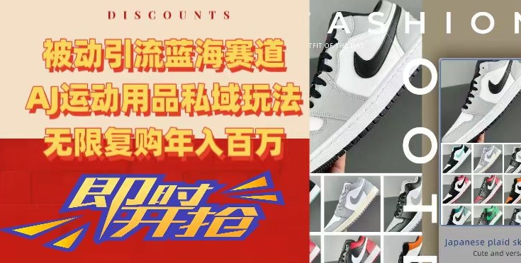 被动引流蓝海赛道,AJ运动用品私域玩法,无限复购年入百万【揭秘】-淘金日记
