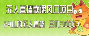 2024最新玩法无人直播卖课风口项目，全天无人直播，小白轻松上手【揭秘】-淘金日记
