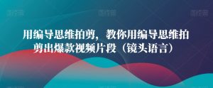 用编导思维拍剪，教你用编导思维拍剪出爆款视频片段（镜头语言）-淘金日记