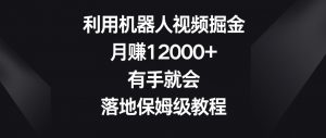 利用机器人视频掘金，月赚12000+，有手就会，落地保姆级教程【揭秘】-淘金日记