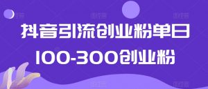 抖音引流创业粉单日100-300创业粉【揭秘】-淘金日记
