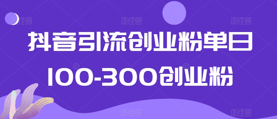 抖音引流创业粉单日100-300创业粉【揭秘】-淘金日记