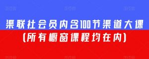 渠联社会员内含100节渠道大课(所有橱窗课程均在内)-淘金日记