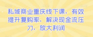 私域商业重庆线下课，有效提升复购率，解决现金流压力，放大利润-淘金日记