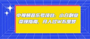 中视频音乐号项目：小白副业变现指南，月入过W不是梦【揭秘】-淘金日记