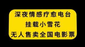 深夜情感疗愈电台，挂载小雪花，无人售卖全国电影票【揭秘】-淘金日记