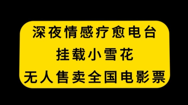 深夜情感疗愈电台,挂载小雪花,无人售卖全国电影票【揭秘】-淘金日记