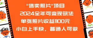 2024全年可变现玩法”售卖照片”单张照片收益1100元小白上手快，普通人可做【揭秘】-淘金日记