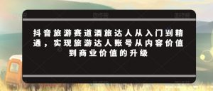 抖音旅游赛道酒旅达人从入门到精通,实现旅游达人账号从内容价值到商业价值的升级-淘金日记