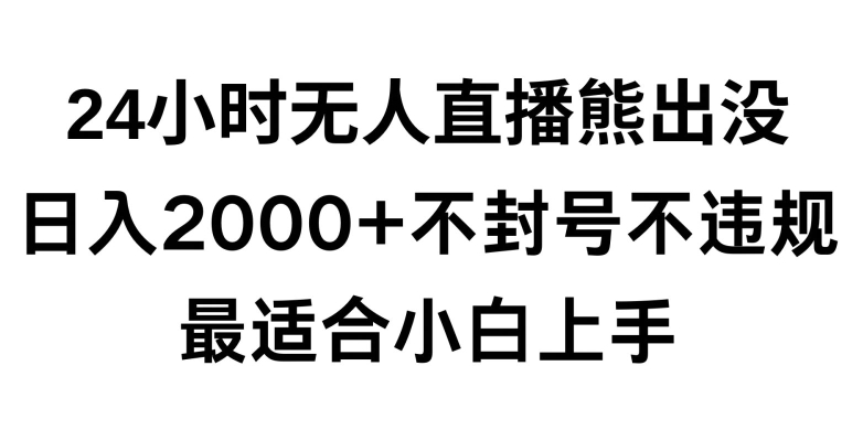 快手24小时无人直播熊出没,不封直播间,不违规,日入2000+,最适合小白上手,保姆式教学【揭秘】-淘金日记