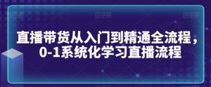 直播带货从入门到精通全流程，0-1系统化学习直播流程-淘金日记