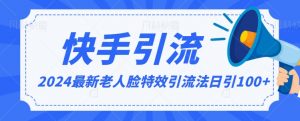 2024全网最新讲解老人脸特效引流方法，日引流100+，制作简单，保姆级教程【揭秘】-淘金日记