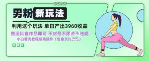男粉新玩法小白一天也能有3960的收益，不违规不封号不限流，操作当天就能出单【揭秘】-淘金日记
