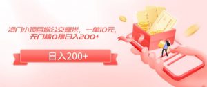 冷门小项目做公交赚米,一单10元,无门槛0撸日入200+【揭秘】-淘金日记