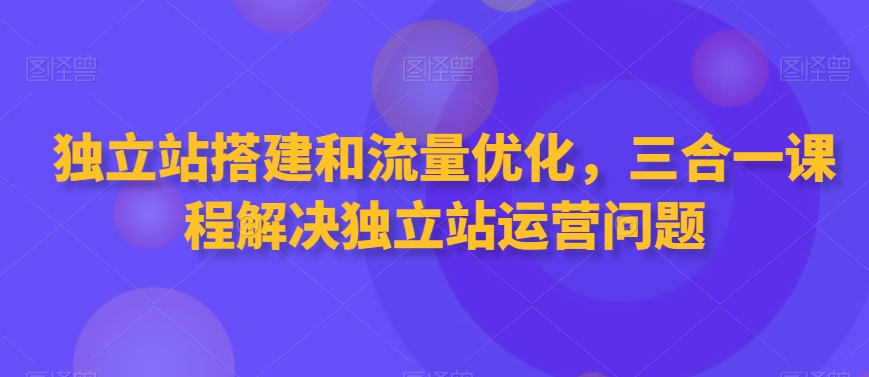 独立站搭建和流量优化，三合一课程解决独立站运营问题-淘金日记