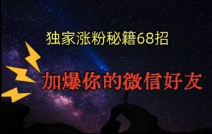 引流涨粉独家秘籍68招,加爆你的微信好友【文档】-淘金日记