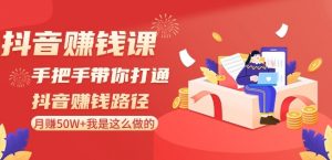 抖音赚钱课-手把手带你打通抖音赚钱路径:月赚50W+我是这么做的!-淘金日记
