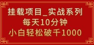 挂载项目，小白轻松破1000，每天10分钟，实战系列保姆级教程【揭秘】-淘金日记