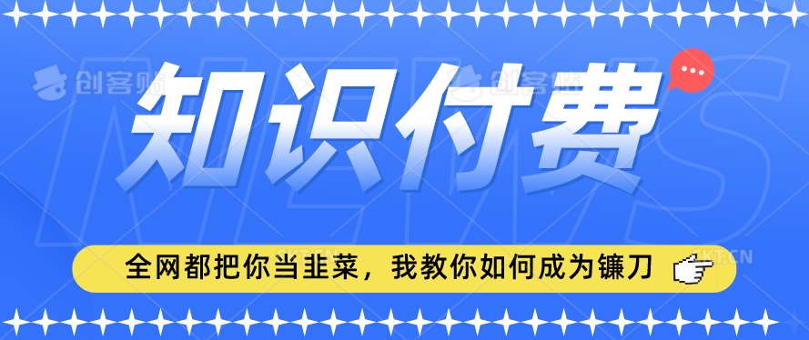 2024最新知识付费项目,小白也能轻松入局,全网都在教你做项目,我教你做镰刀【揭秘】-淘金日记