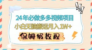 人人都能操作的蓝海多多视频带货项目，小白无脑搬运月入10000+【揭秘】-淘金日记