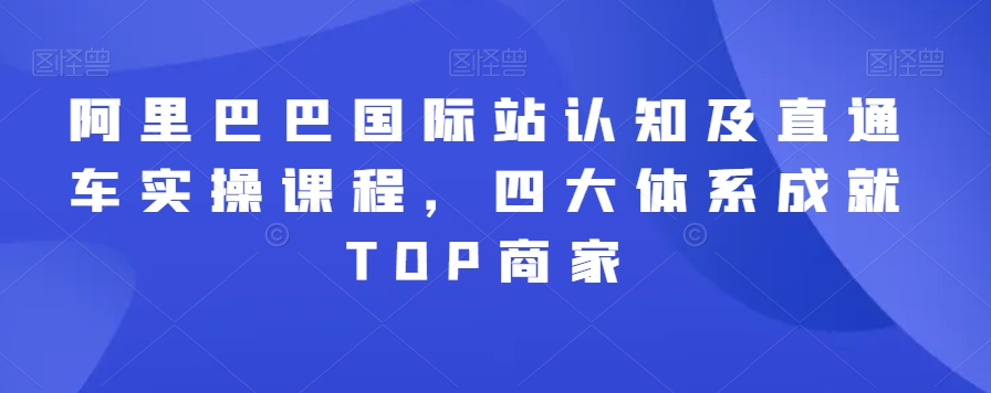阿里巴巴国际站认知及直通车实操课程，四大体系成就TOP商家-淘金日记