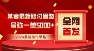 全网首发，2024最新抖音赔付项目，号称一单5000+保姆级拆解【仅揭秘】-淘金日记