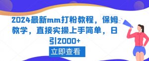 2024最新mm打粉教程，保姆教学，直接实操上手简单，日引2000+【揭秘】-淘金日记