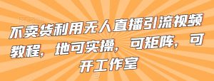 不卖货利用无人直播引流视频教程,地可实操,可矩阵,可开工作室【揭秘】-淘金日记