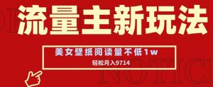 流量主新玩法，美女壁纸和头像，阅读量不低于1w，月入9741【揭秘】-淘金日记